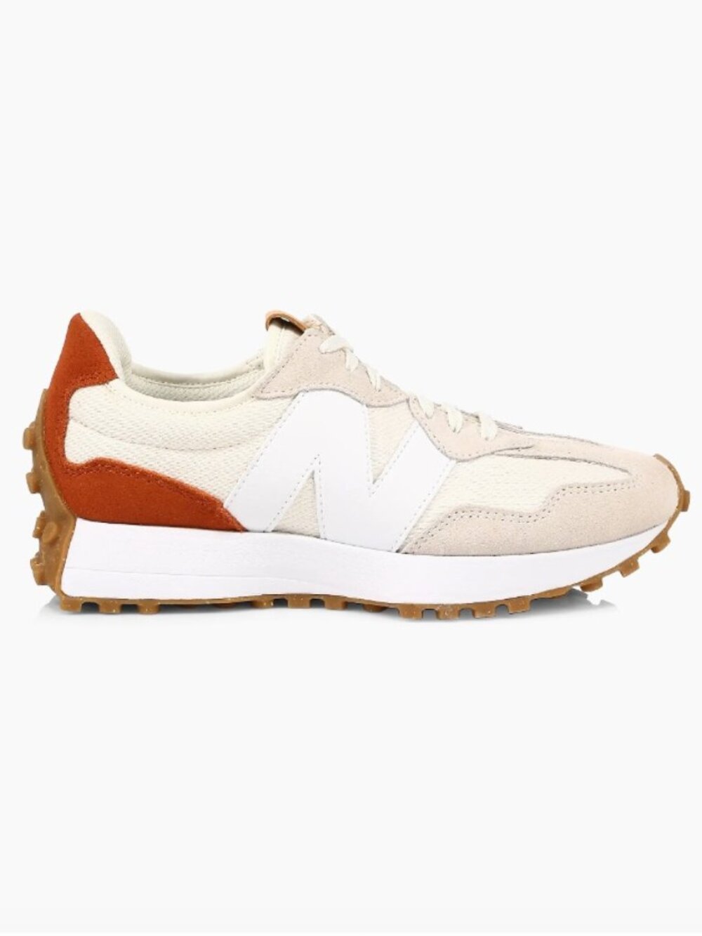 NEW BALANCE 327 Suede And Mesh Sneakers Color Sea Salt Rust Womens 7.5US NWT - Picture 6 of 11
